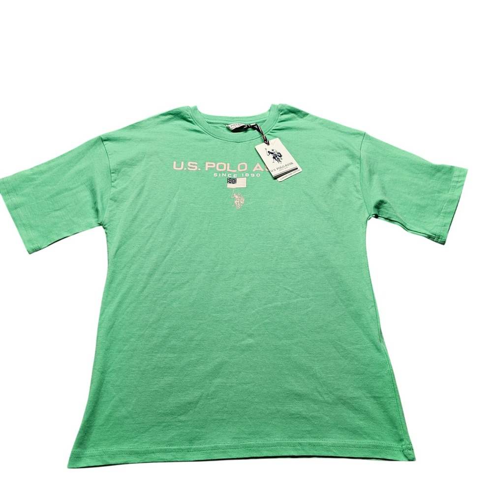 US Polo Assn Graphic T-Shirt Youth 12-13 Green Cotton Logo USG0520 Tee